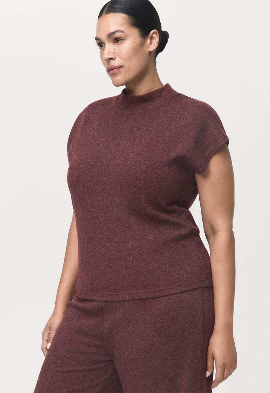 MANGO - Camiseta michi - dark red