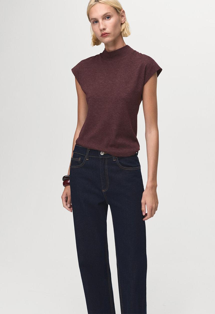 MANGO - Camiseta michi - dark red
