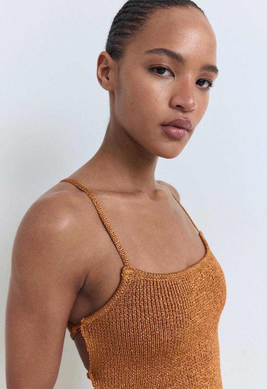 MANGO - Dress Laceup - Rust/Copper