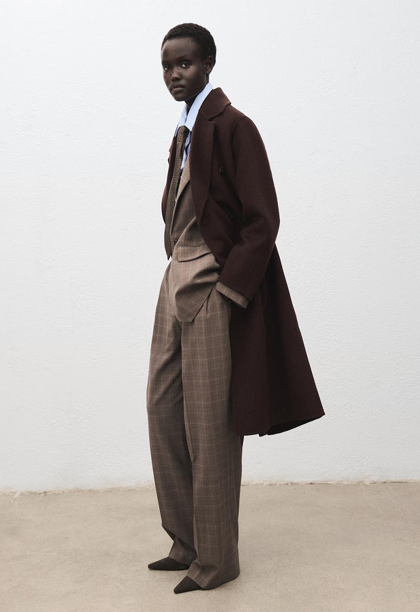 MANGO - Coat picarol -  dark brown