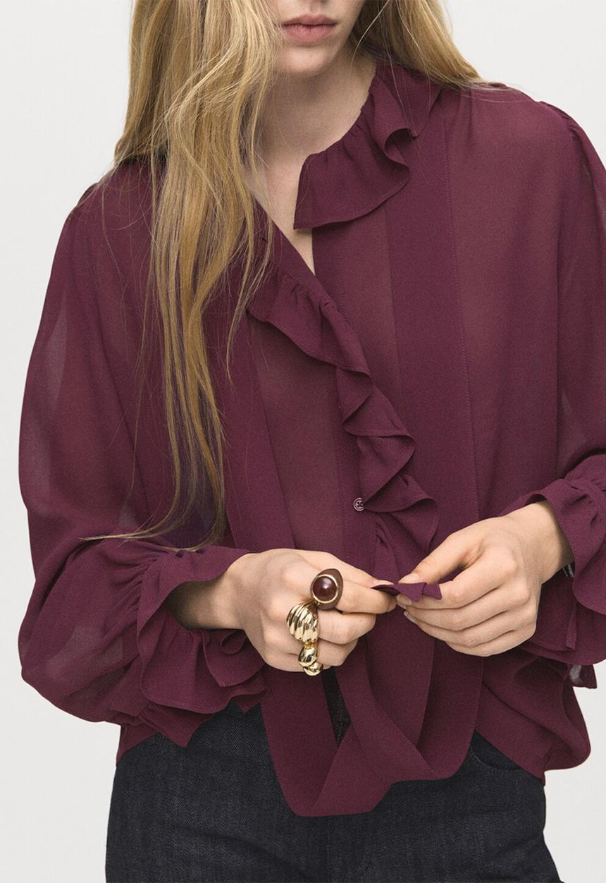MANGO - Blouse bologna -  dark red