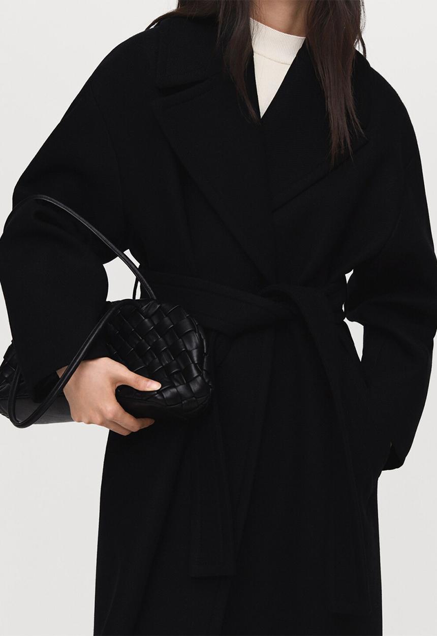MANGO - Abrigo traviata - black
