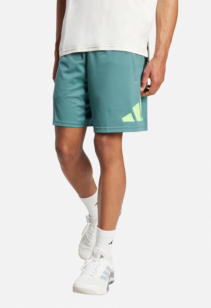 adidas Performance - Train Essentials Logo Training Shorts - Preloved teal/lime burst Green