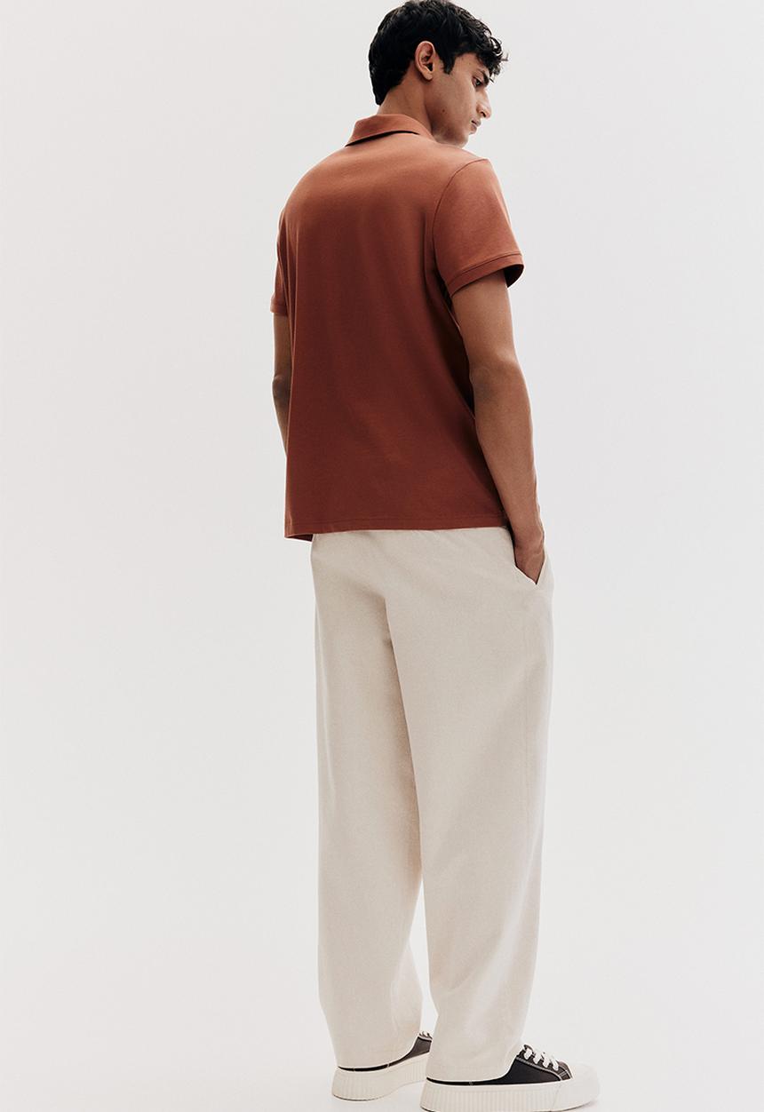 H&M - Slim fit polo shirt - dark orange