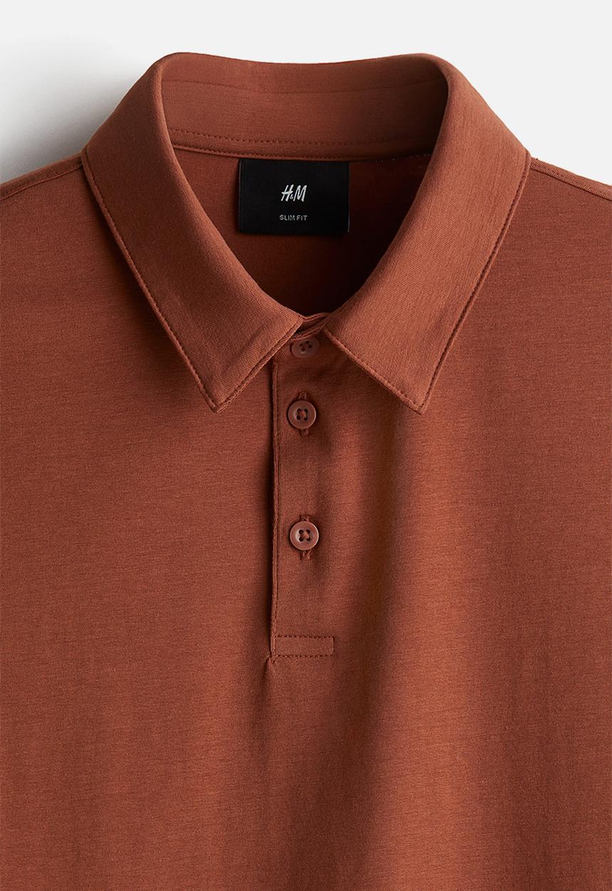 H&M - Slim fit polo shirt - dark orange