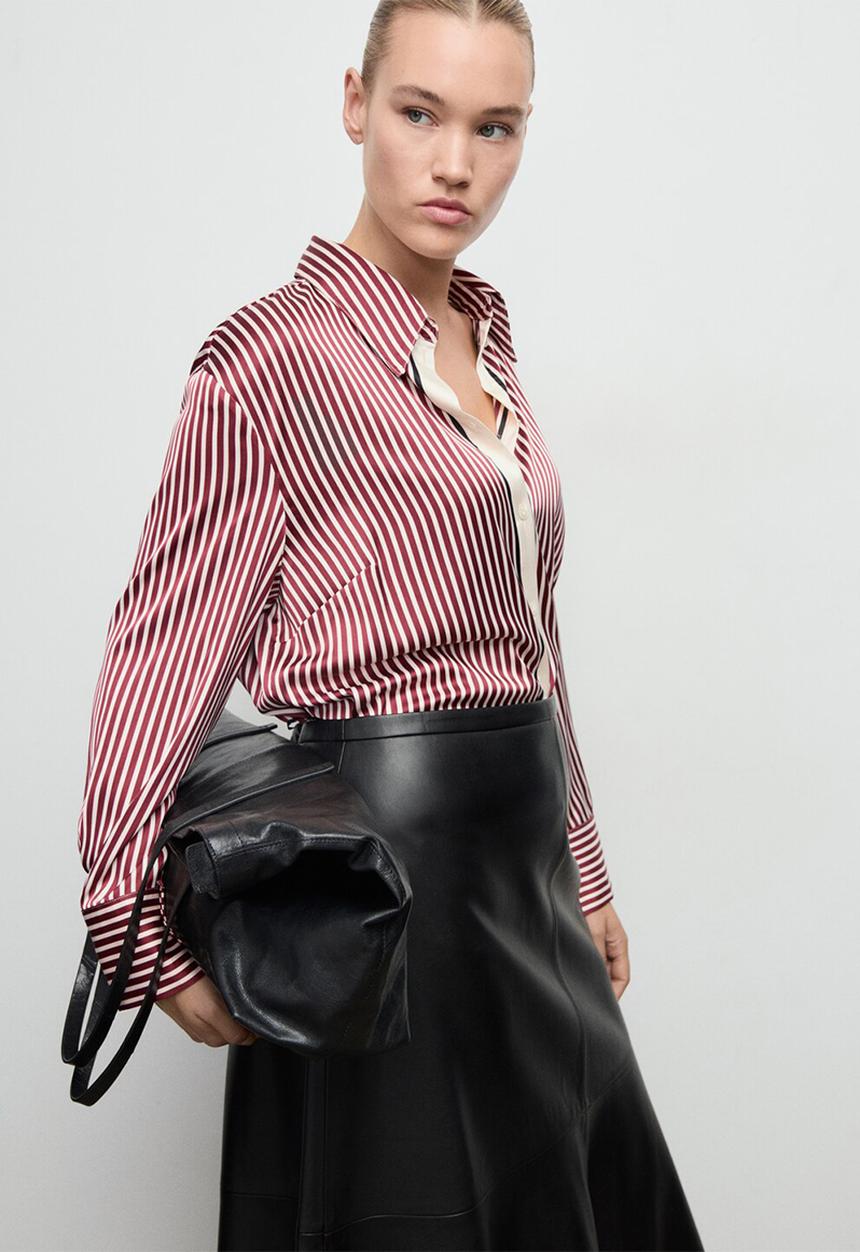 MANGO - Camisa margaret - dark red