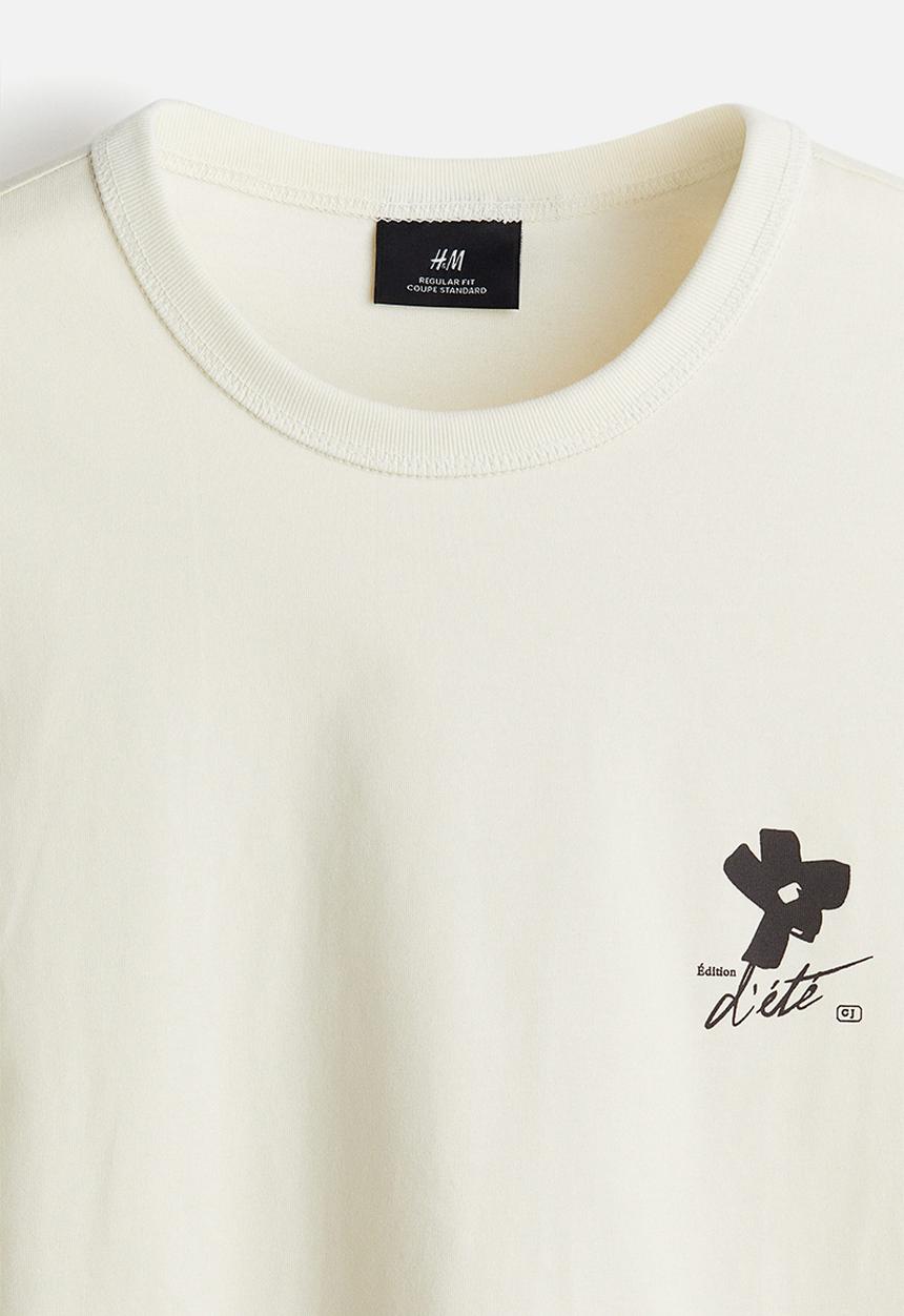 H&M - Coolmax® regular fit T-shirt - cream/édition d'été