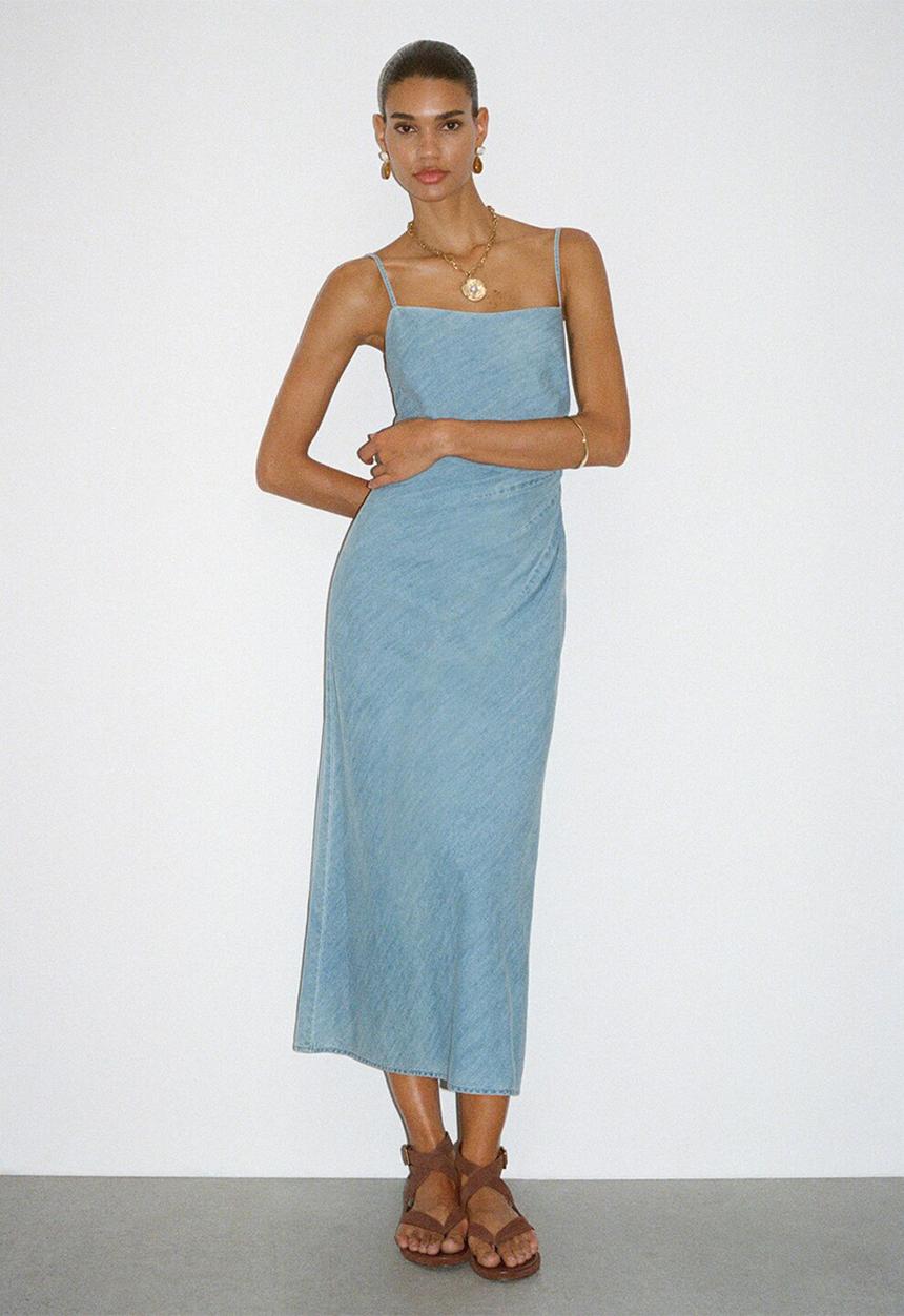 MANGO - Dress blanes - open-blue
