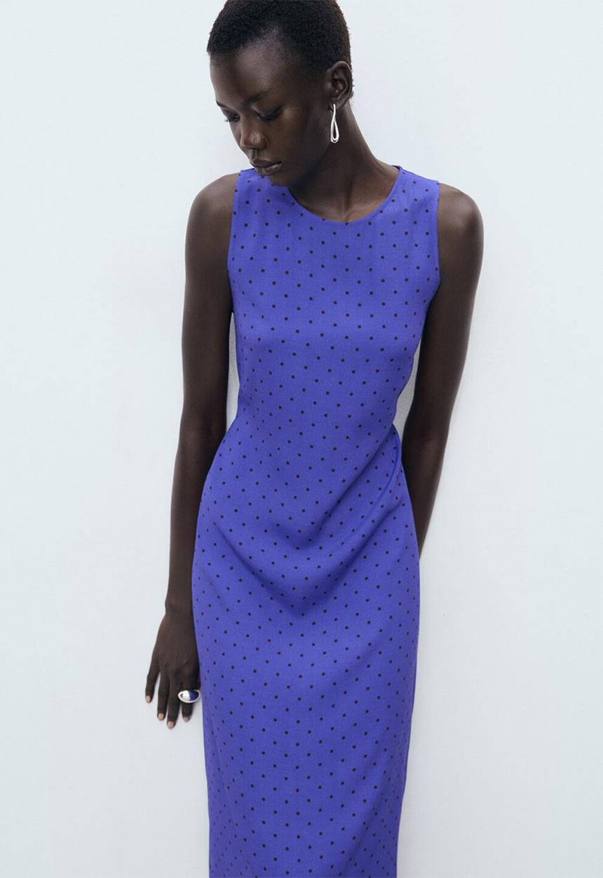 MANGO - Dress greeny -  medium blue