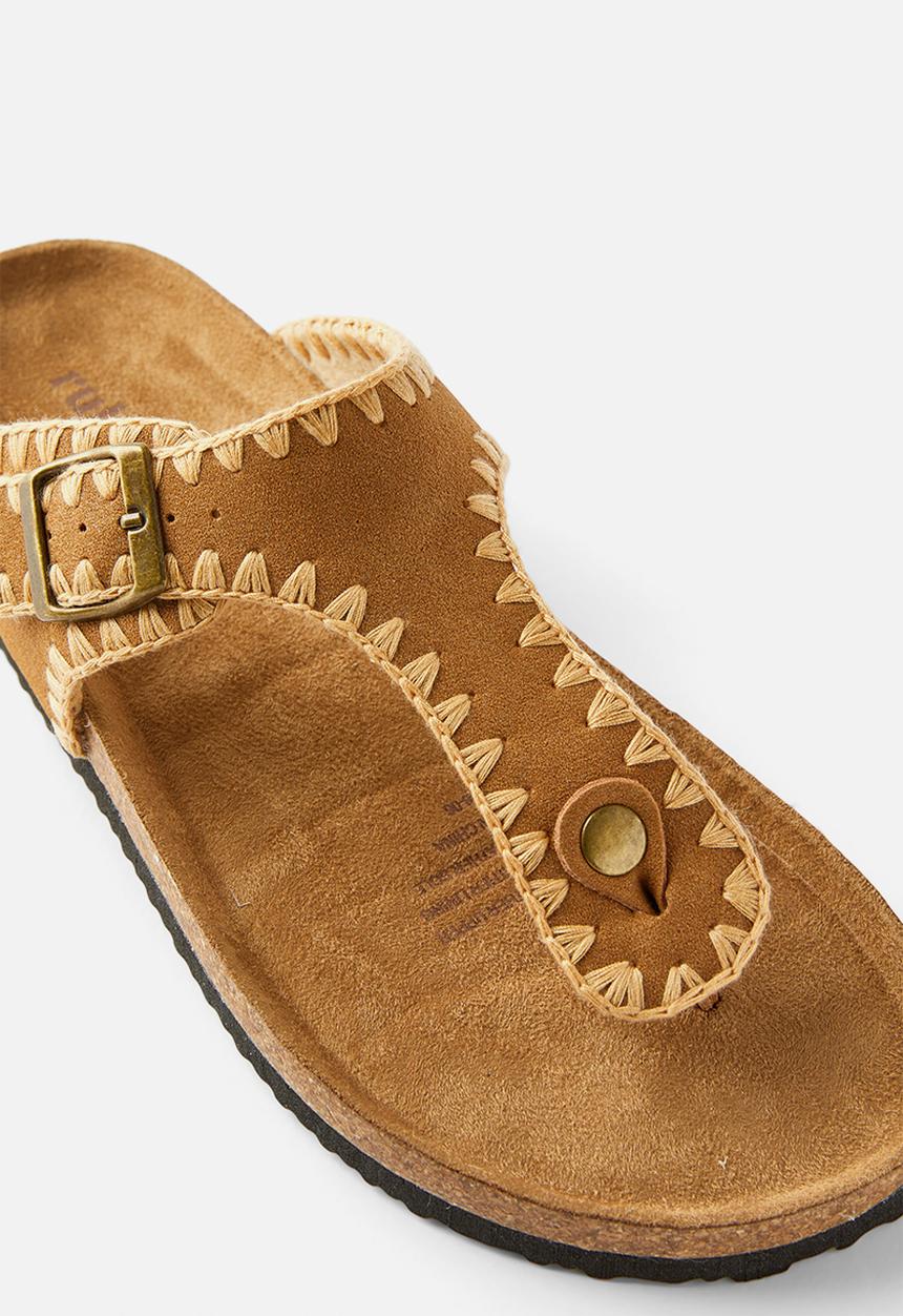 Cotton On - Rex slide - desert tan whipstitch