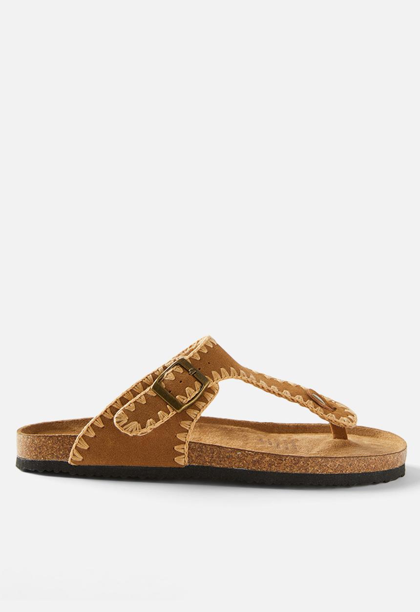 Cotton On - Rex slide - desert tan whipstitch