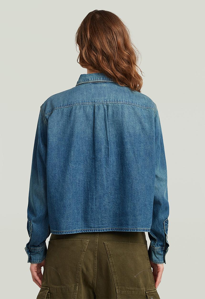 G-STAR - Boxy Relaxed 1-pkt Shirt long sleeve wmn - blue