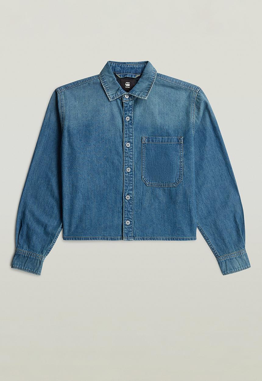 G-STAR - Boxy Relaxed 1-pkt Shirt long sleeve wmn - blue