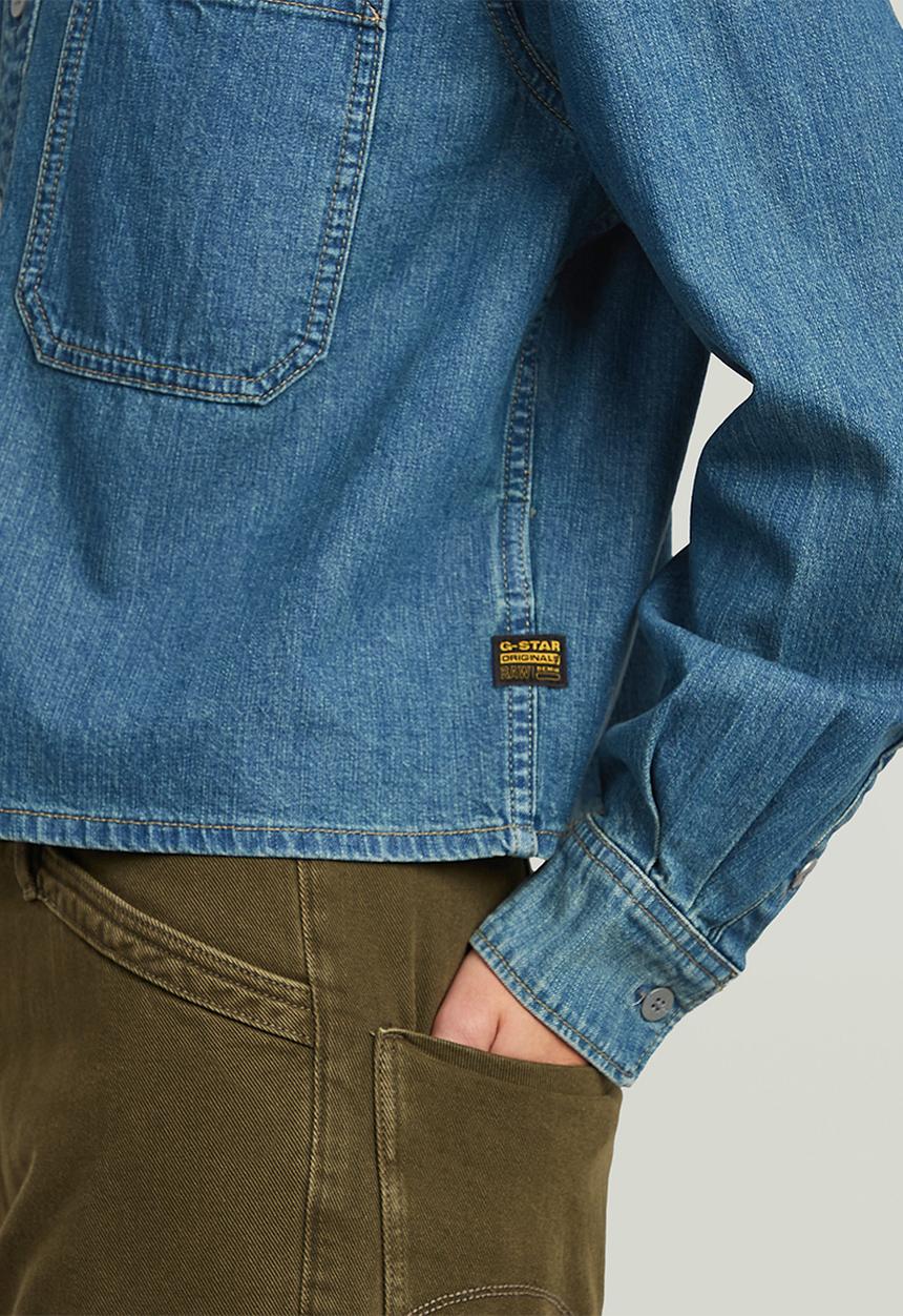 G-STAR - Boxy Relaxed 1-pkt Shirt long sleeve wmn - blue