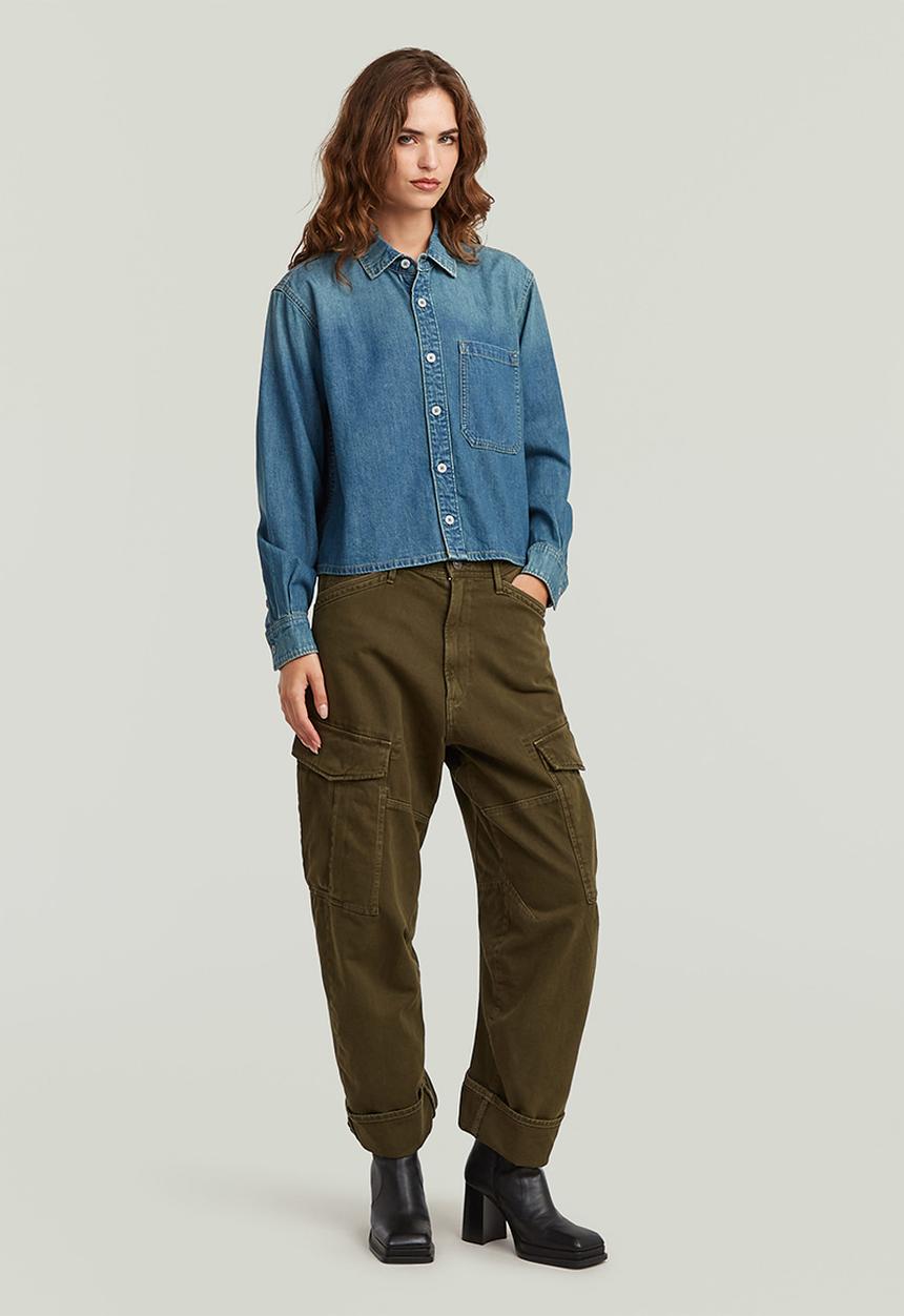 G-STAR - Boxy Relaxed 1-pkt Shirt long sleeve wmn - blue