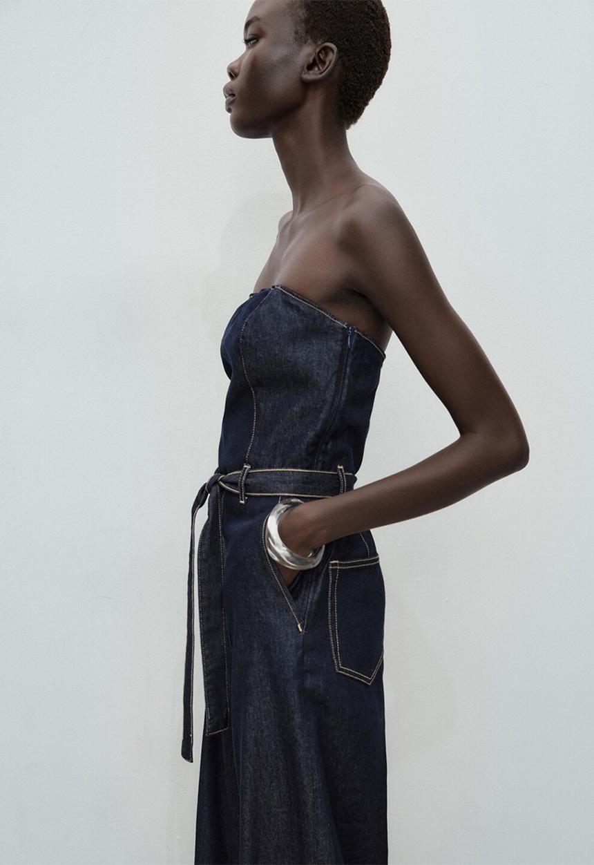 MANGO - Jumpsuit cally -  open blue