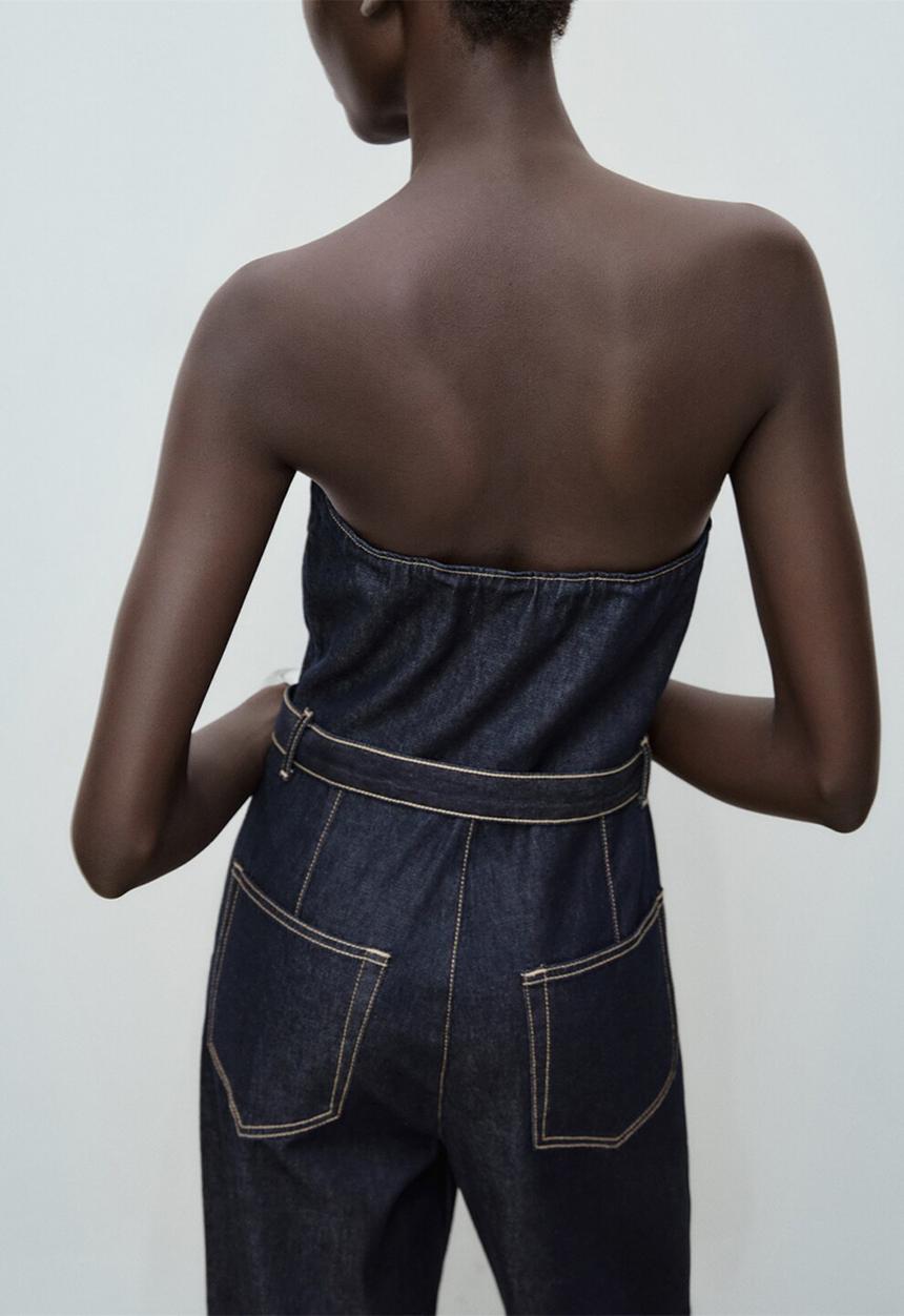 MANGO - Jumpsuit cally -  open blue
