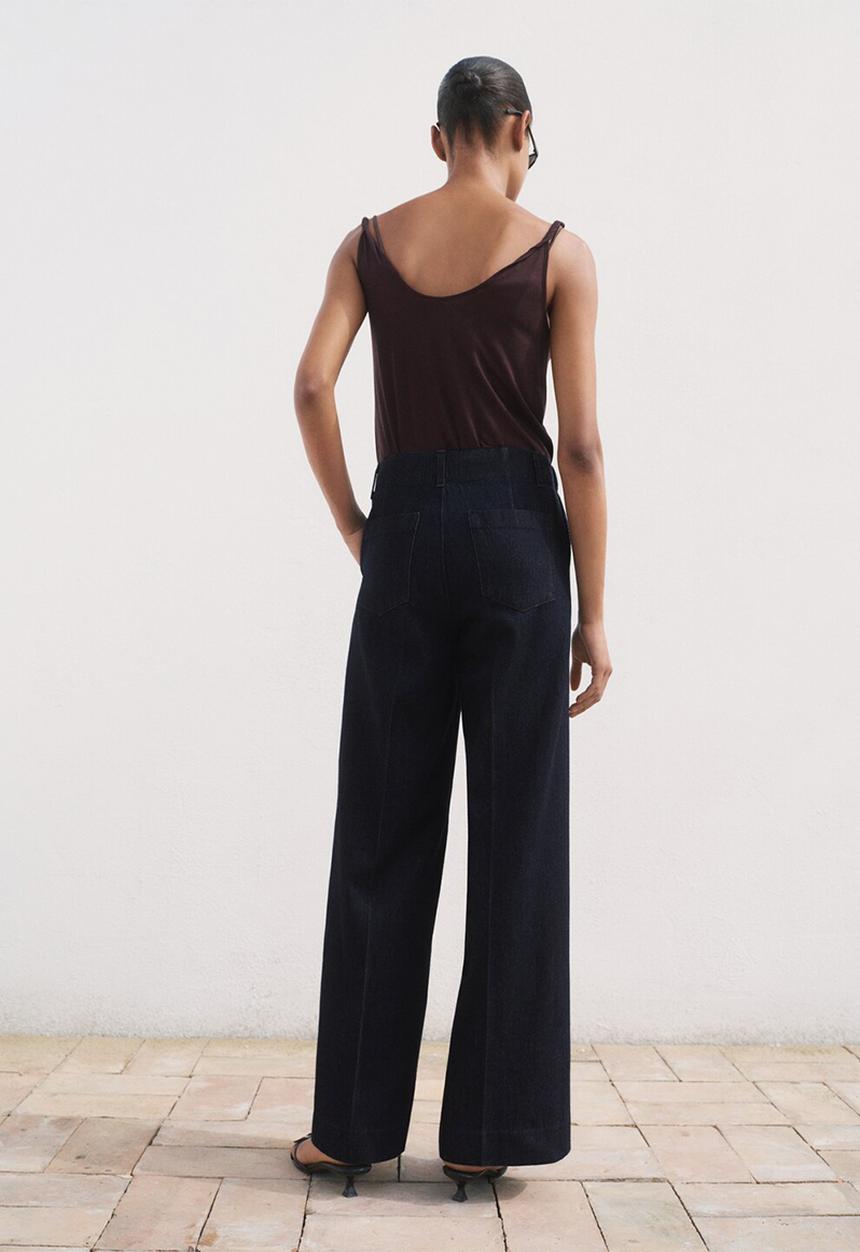 MANGO - Trousers alba -  open blue