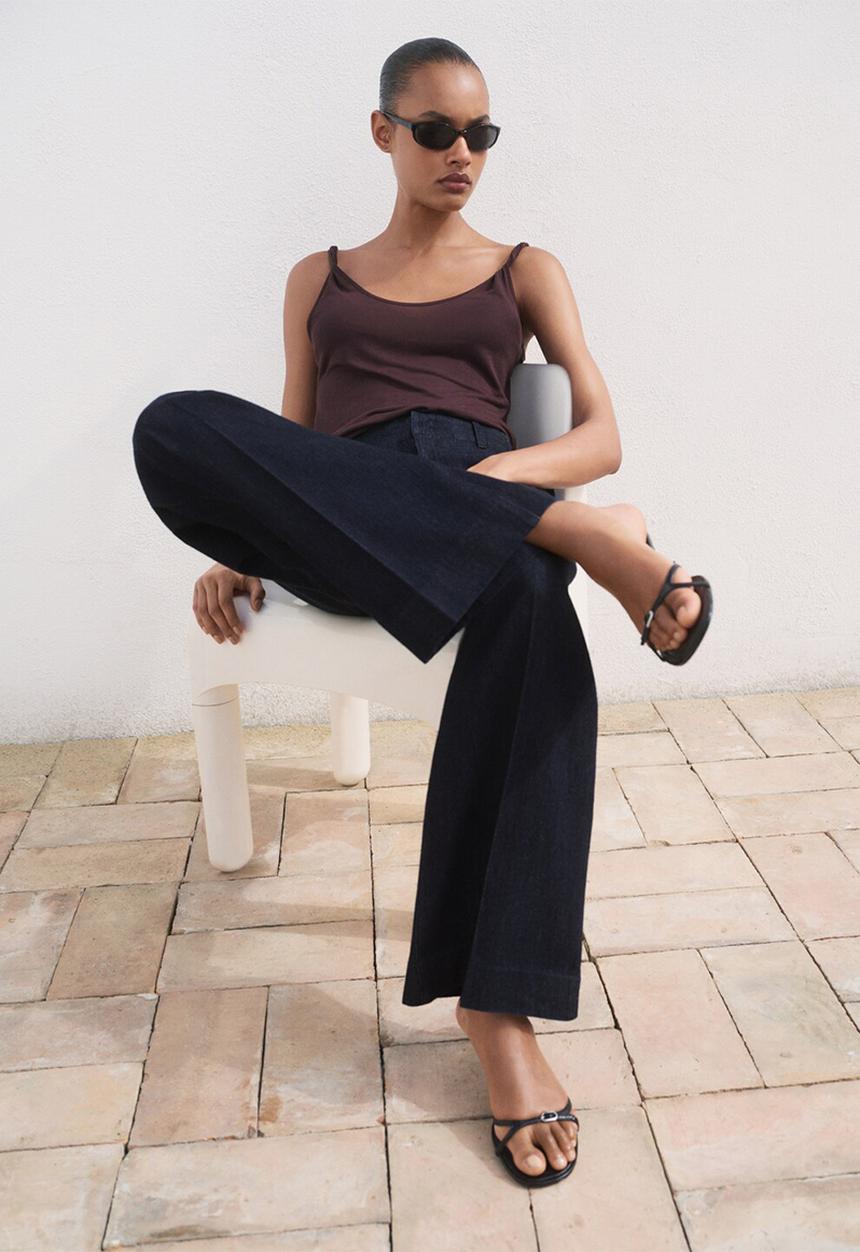 MANGO - Trousers alba -  open blue