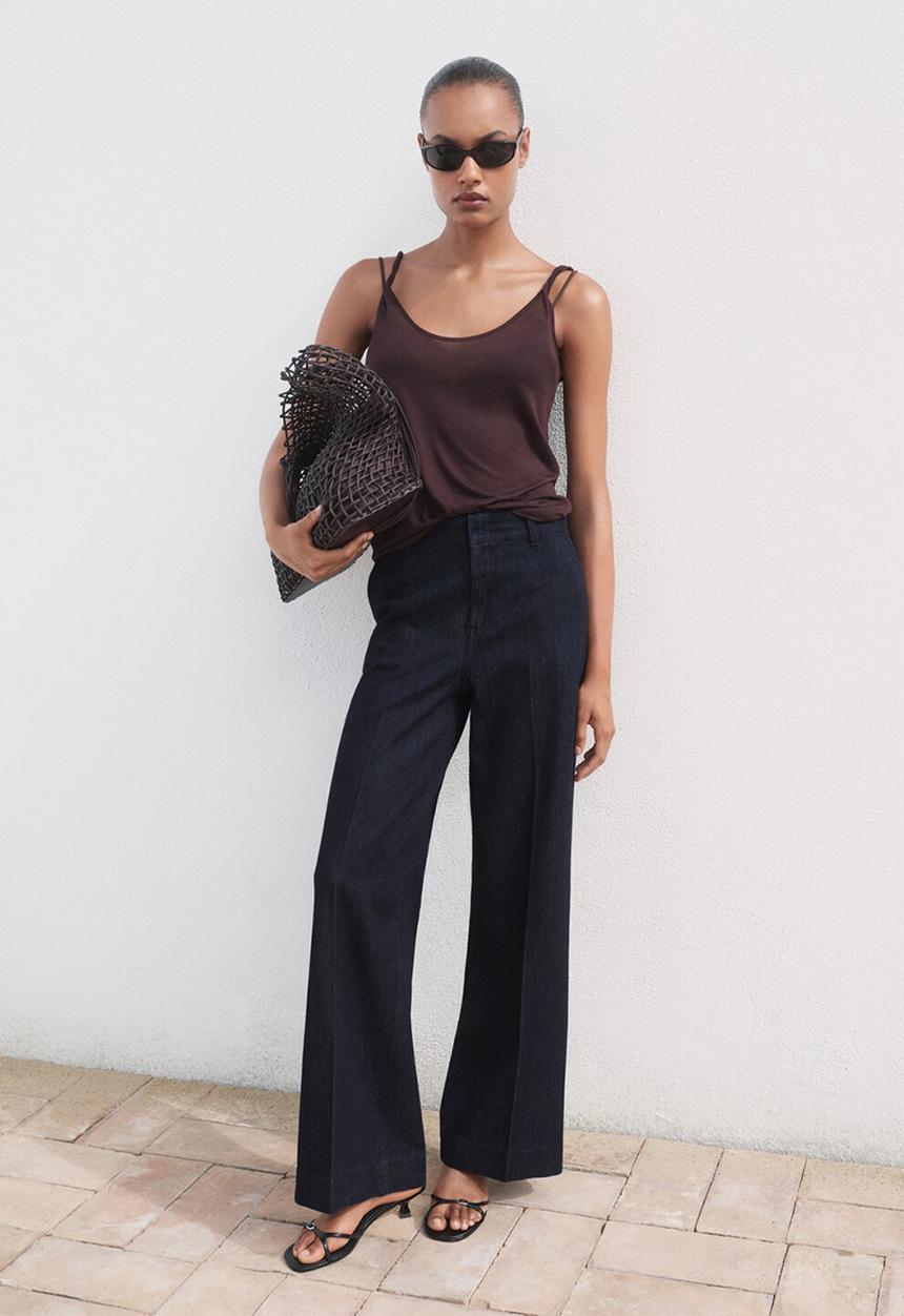 MANGO - Trousers alba -  open blue