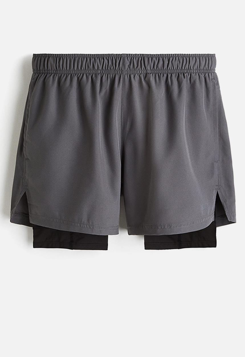H&M - Double-layered sports shorts with drymove™ - dark grey