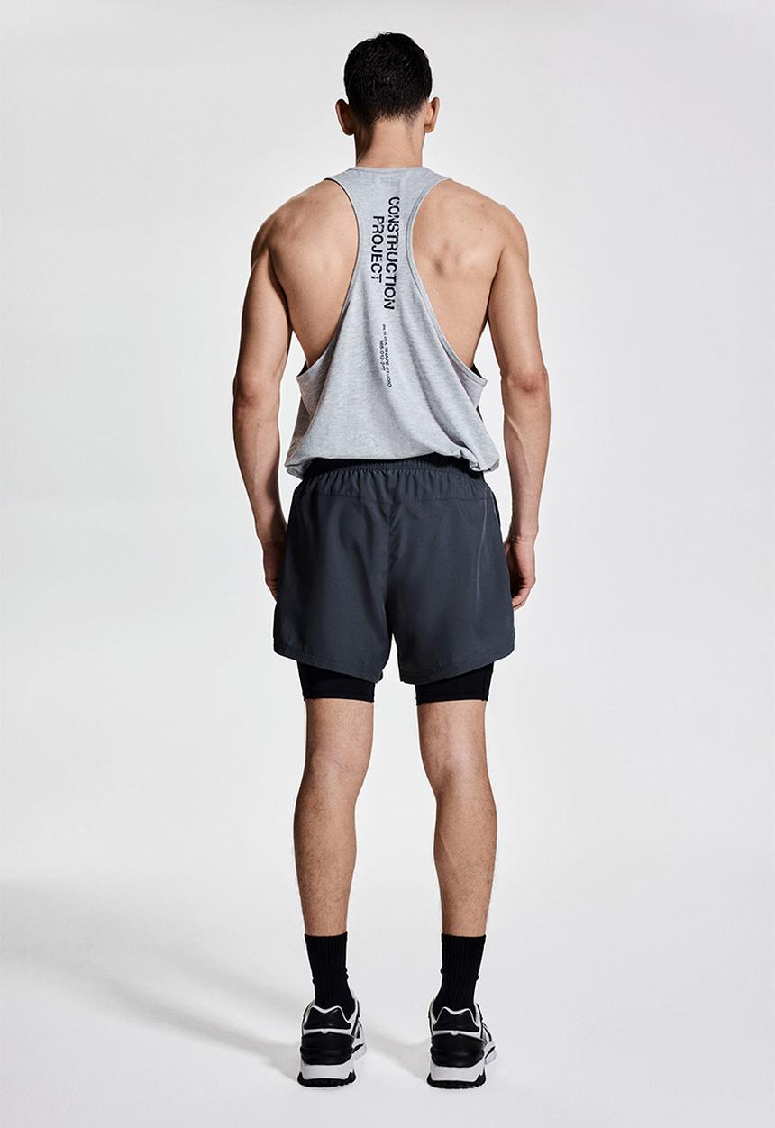 H&M - Double-layered sports shorts with drymove™ - dark grey
