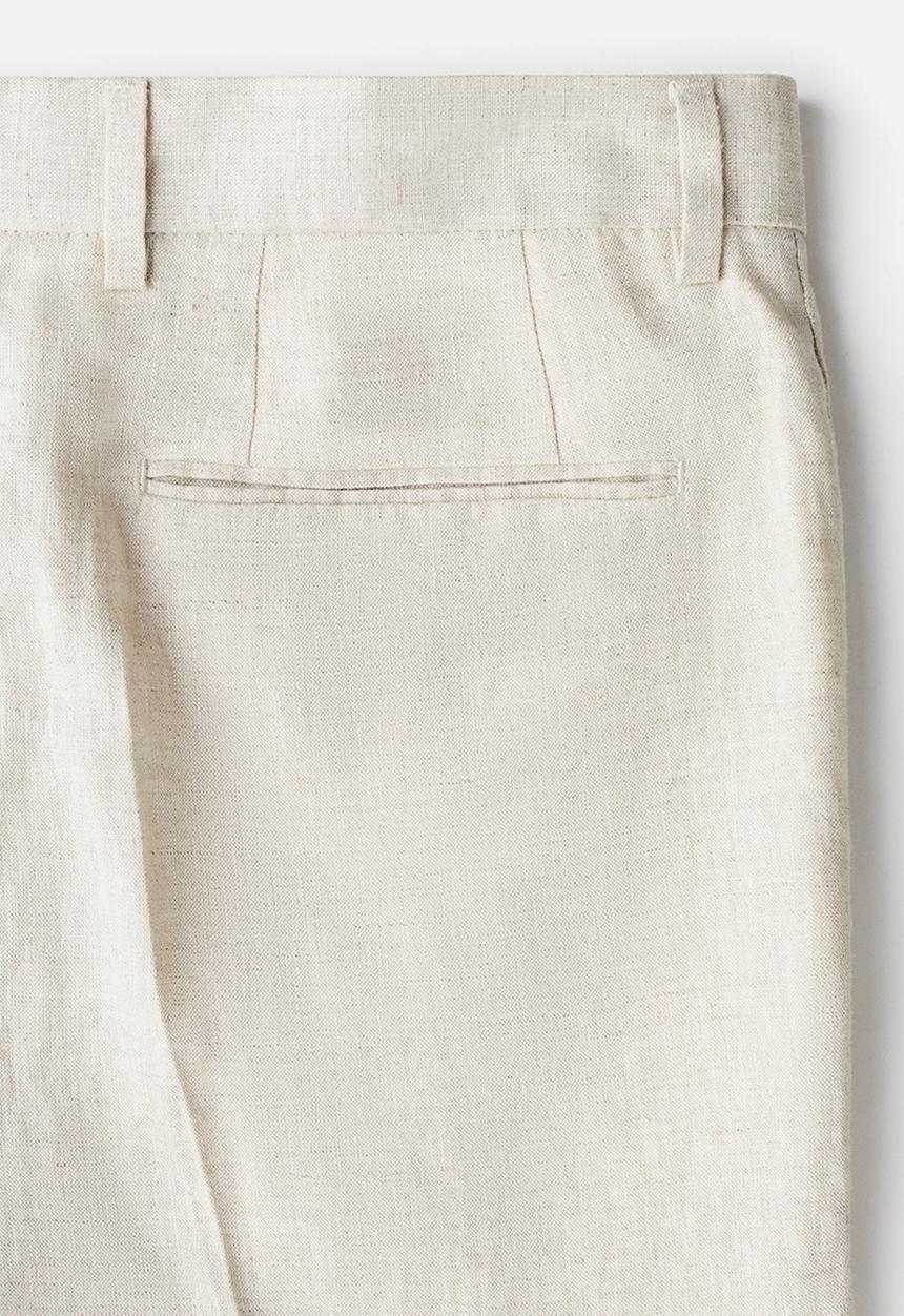 H&M - Slim fit linen suit trousers - light beige