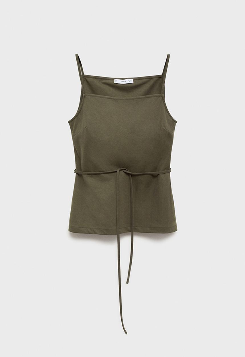 MANGO - Top zoe - beige/ khaki