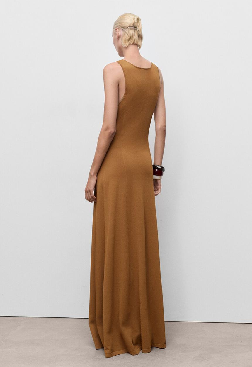 MANGO - Dress guksu  -  medium brown