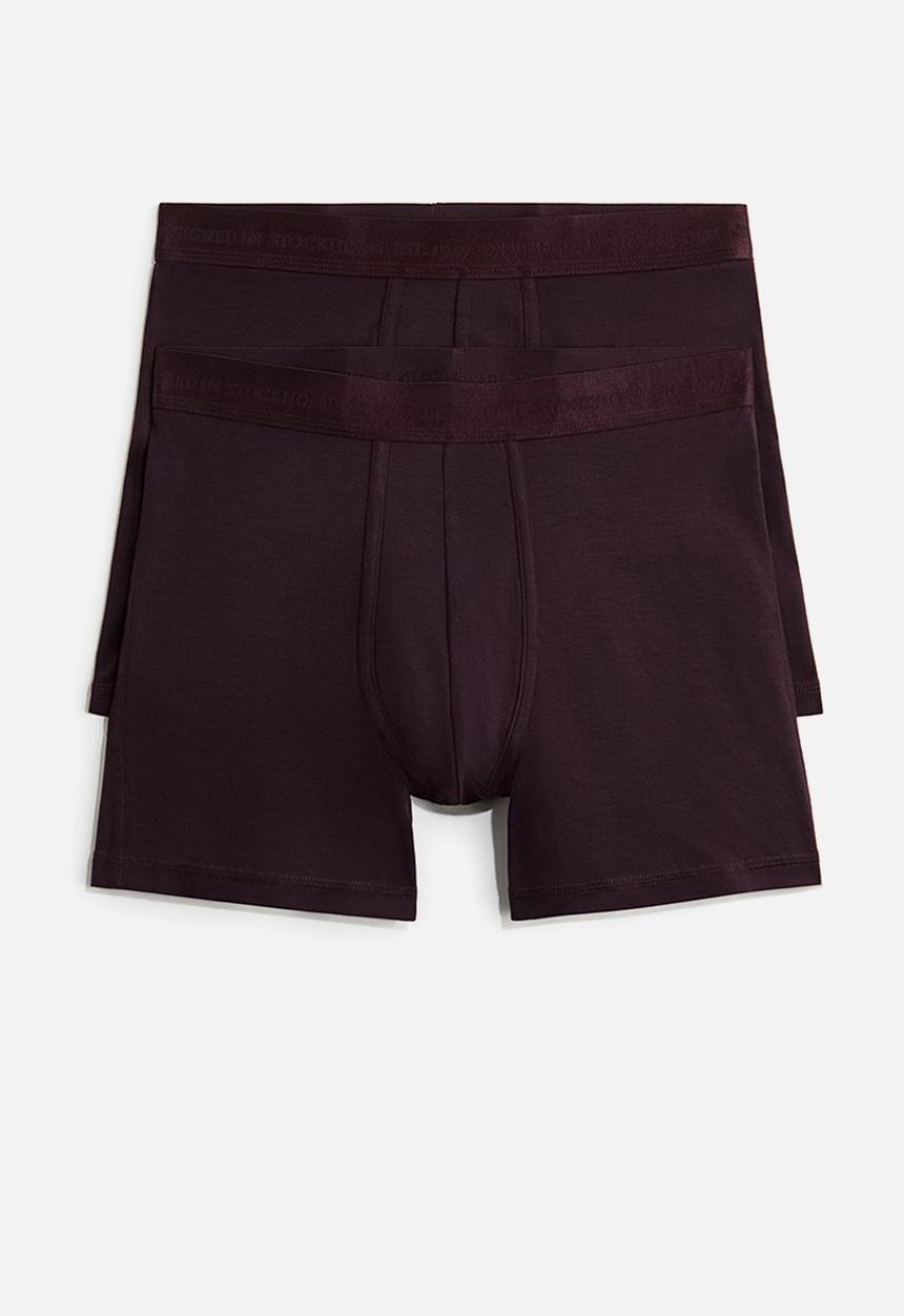 H&M - 2 Pack mid trunks with lycra® - burgundy