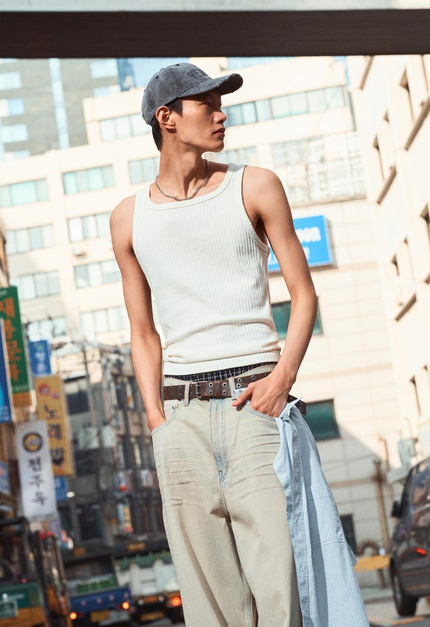 H&M - Slim fit ribbed vest top - white