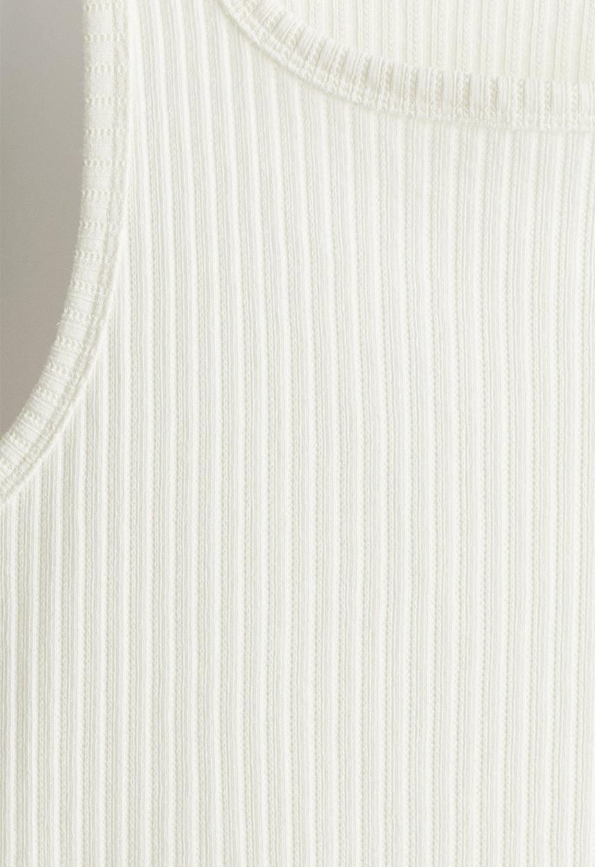 H&M - Slim fit ribbed vest top - white