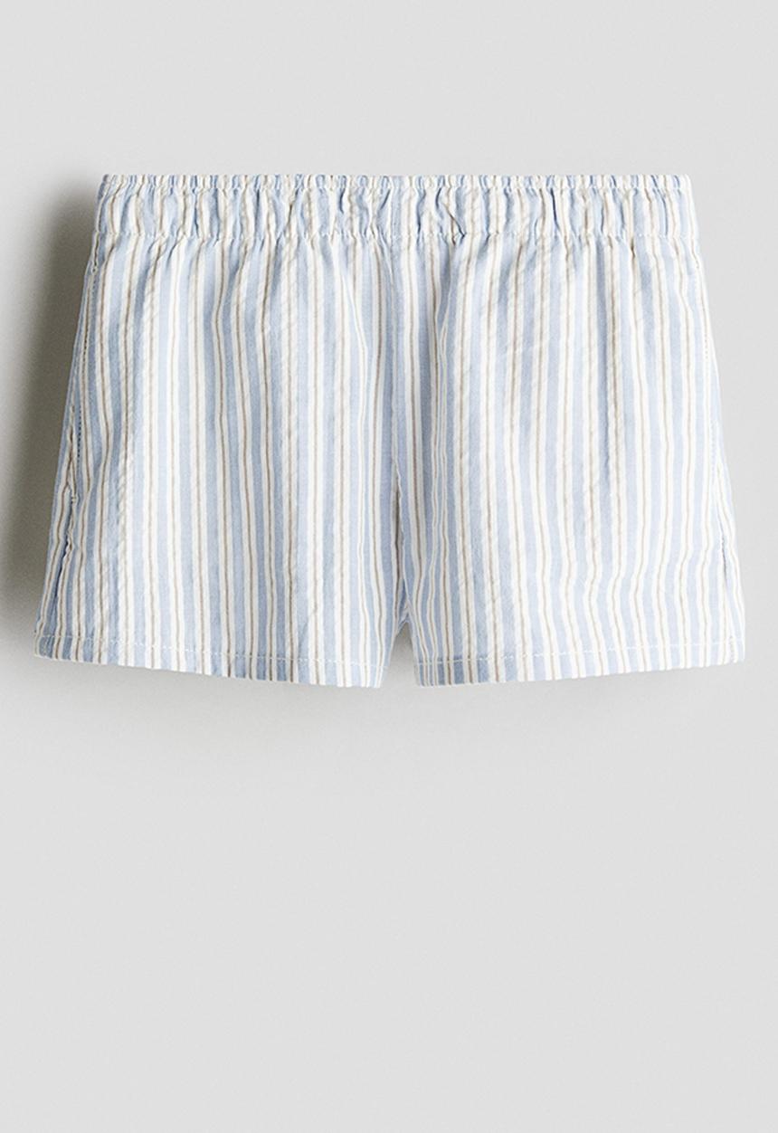H&M - Cotton shorts - light blue/striped