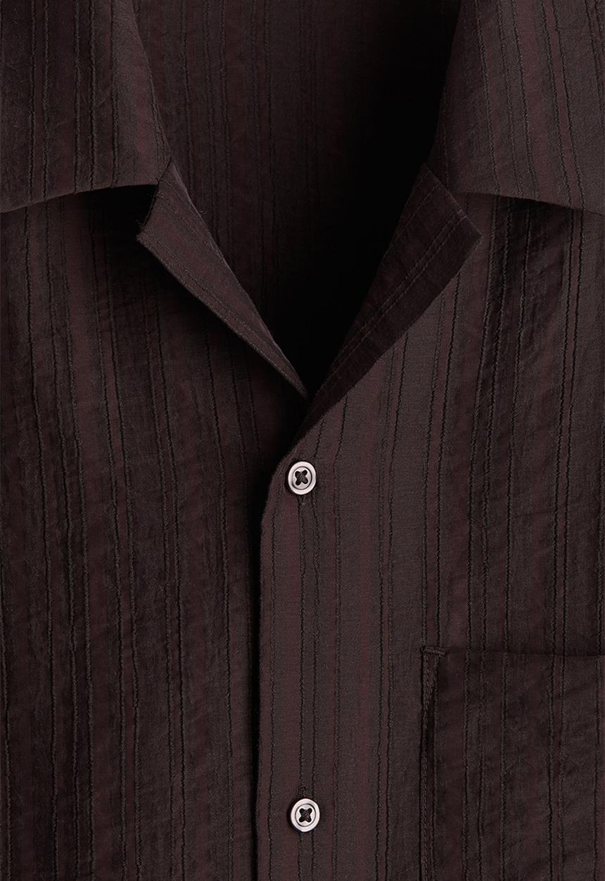 H&M - Regular fit textured resort shirt - dark brown