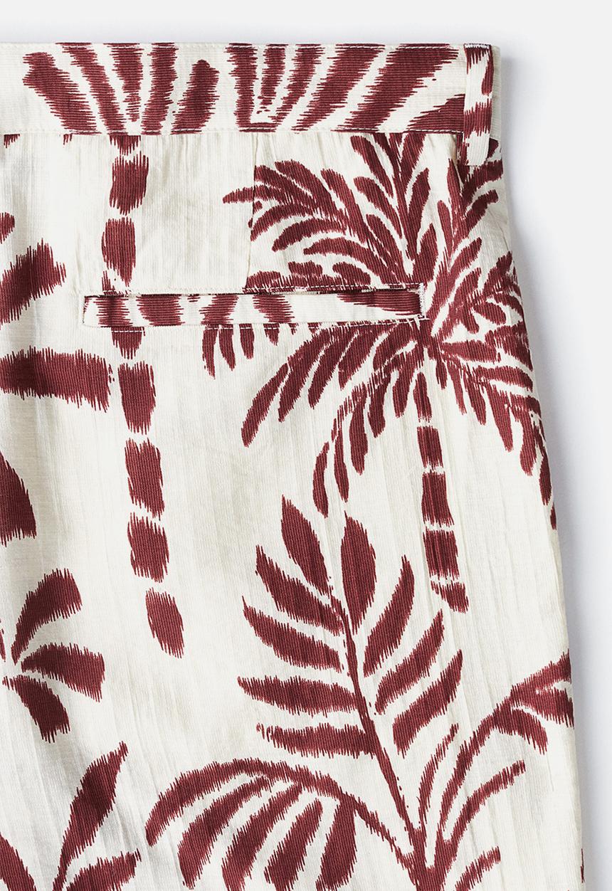 H&M - Relaxed fit patterned shorts - white/palm trees