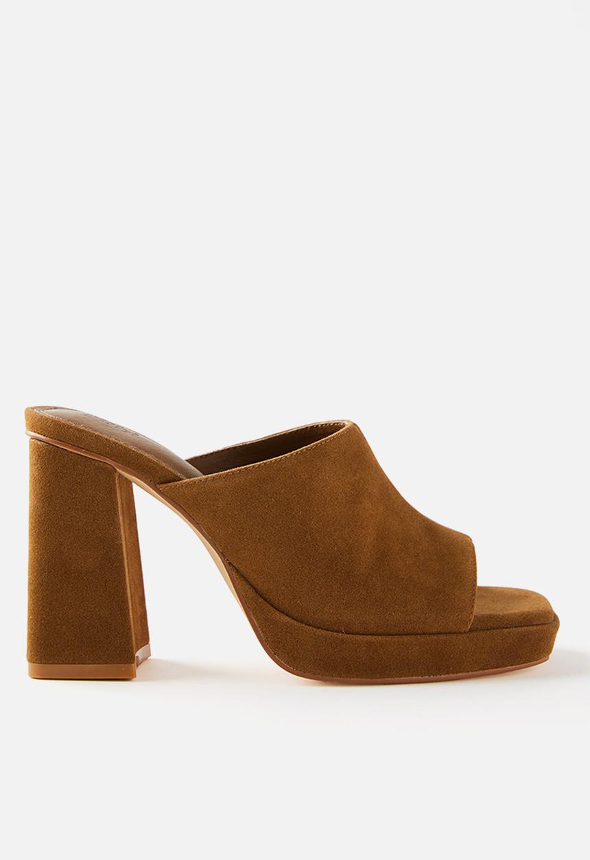 Cotton On - Scarlet block mule - tan micro