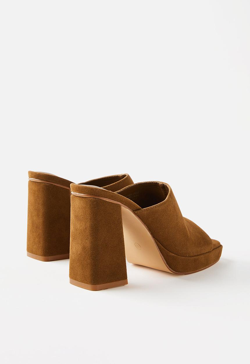 Cotton On - Scarlet block mule - tan micro