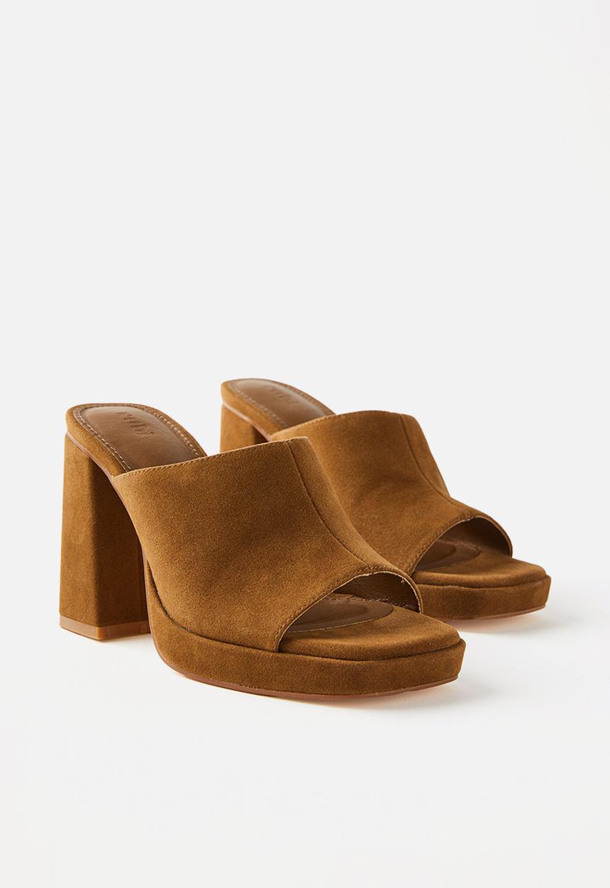 Cotton On - Scarlet block mule - tan micro