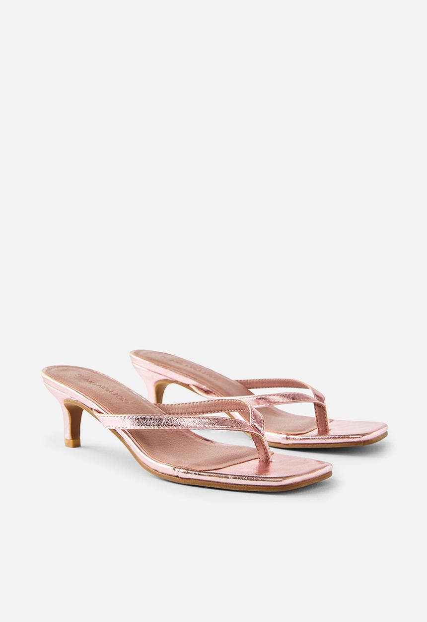Cotton On - Eve flip flop kitten heel - metallic pink