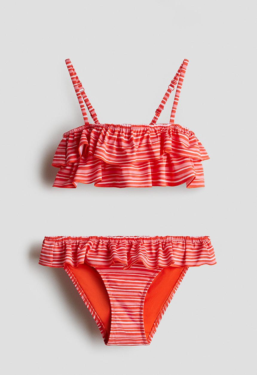 H&M - Flounced bikini - red/striped