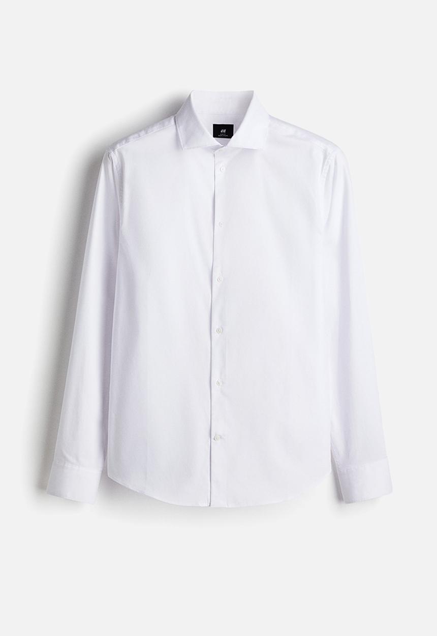 H&M - Slim fit cotton shirt - white