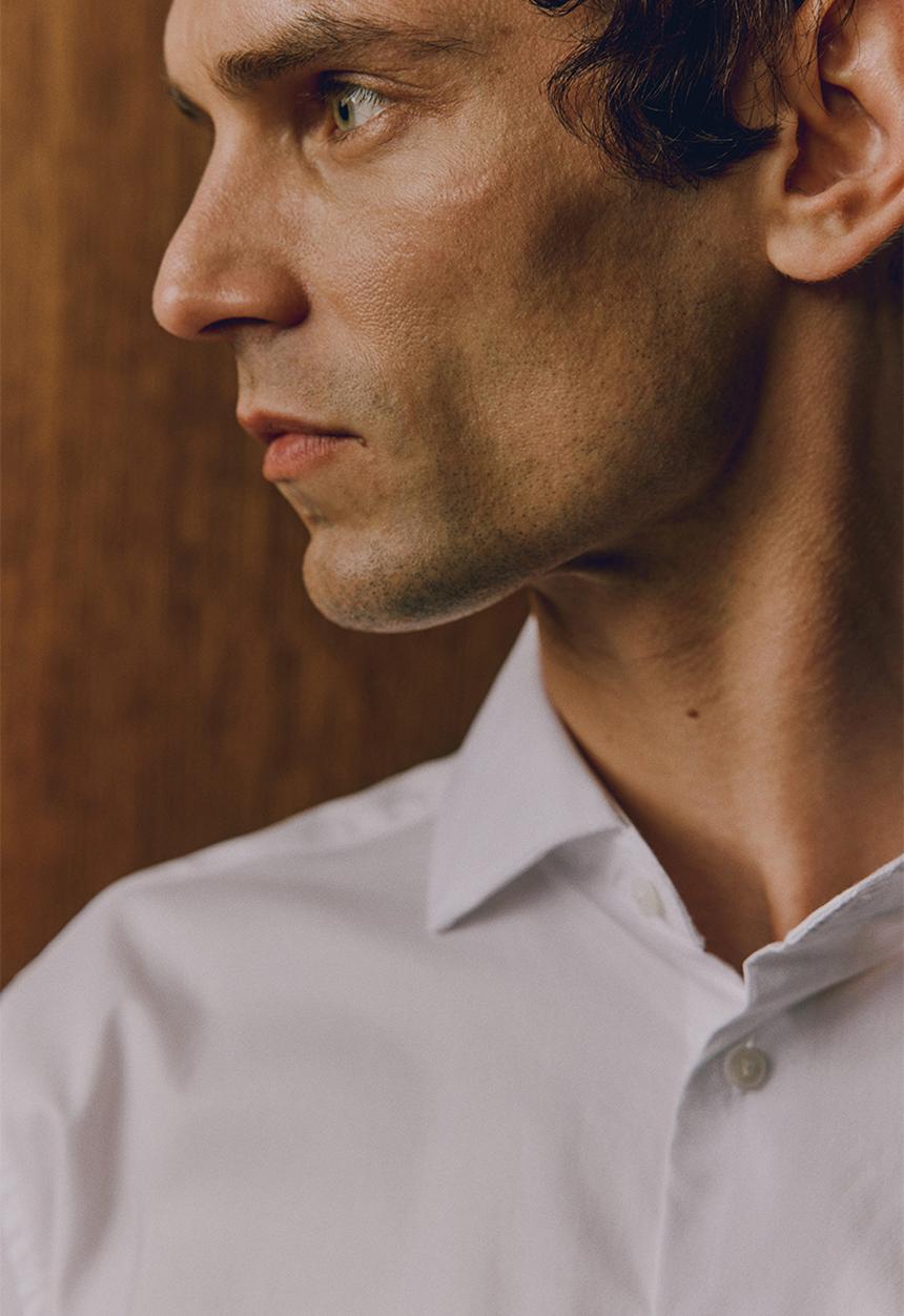 H&M - Slim fit cotton shirt - white