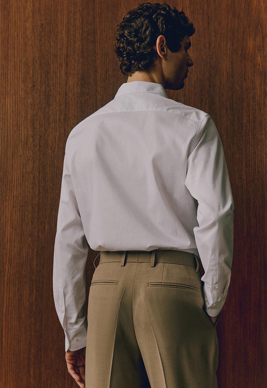 H&M - Slim fit cotton shirt - white