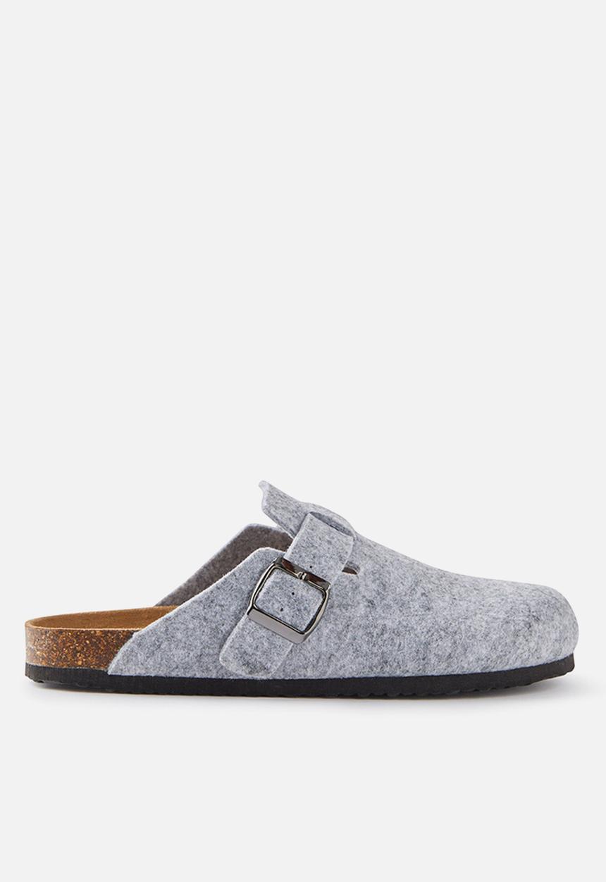 Cotton On - Rex buckle mule - light grey felt