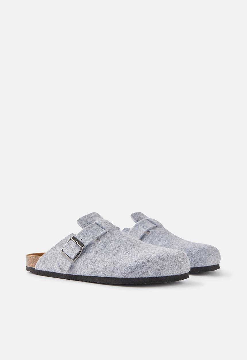 Cotton On - Rex buckle mule - light grey felt