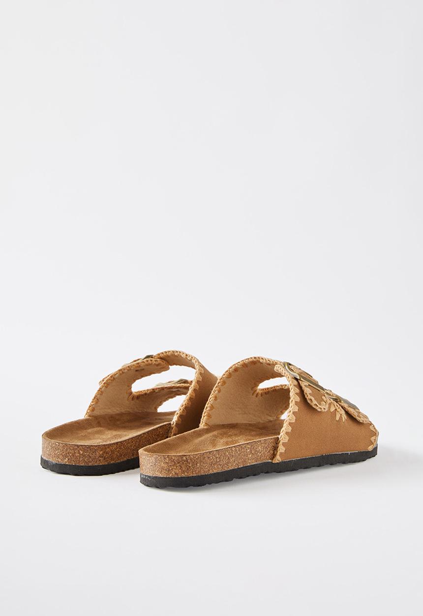 Cotton On - Rex double buckle slide - desert tan whipstitch