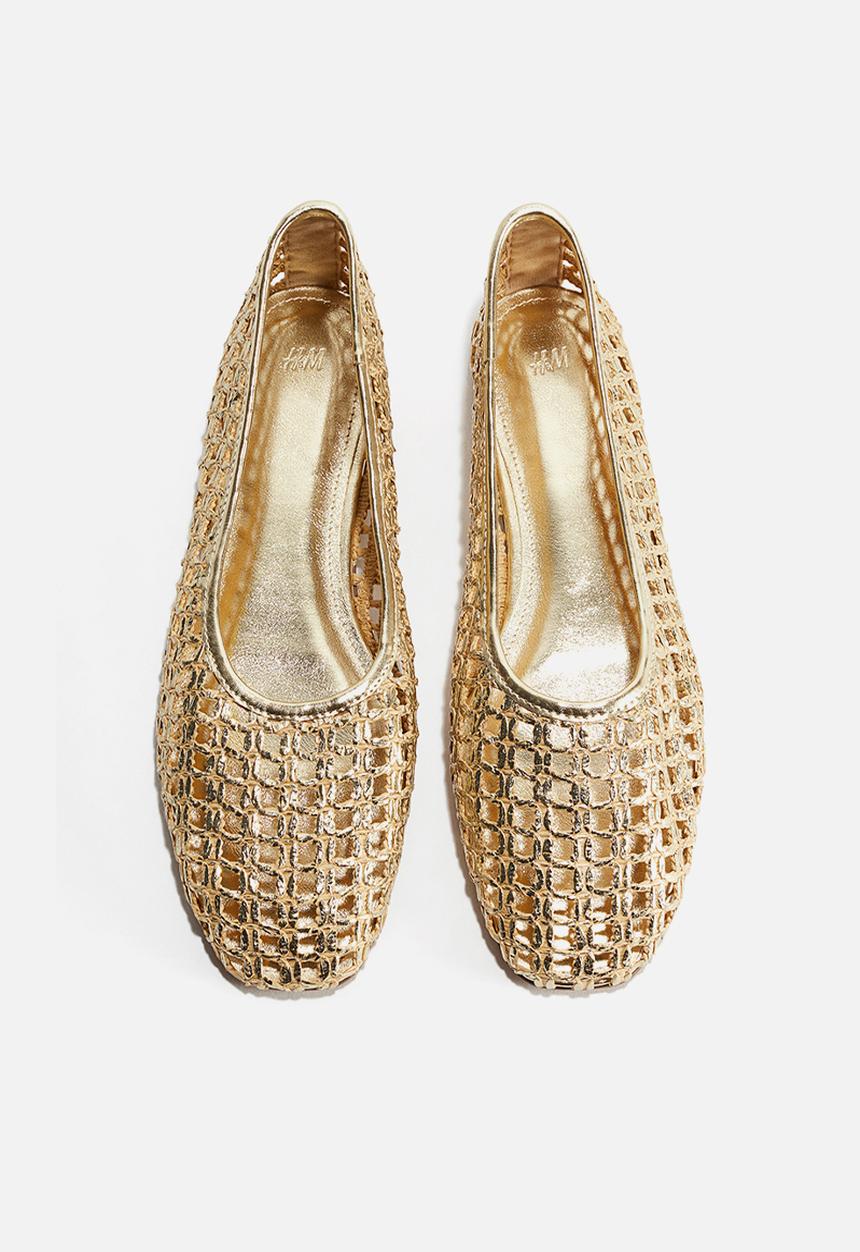 H&M - Straw ballet flats - gold