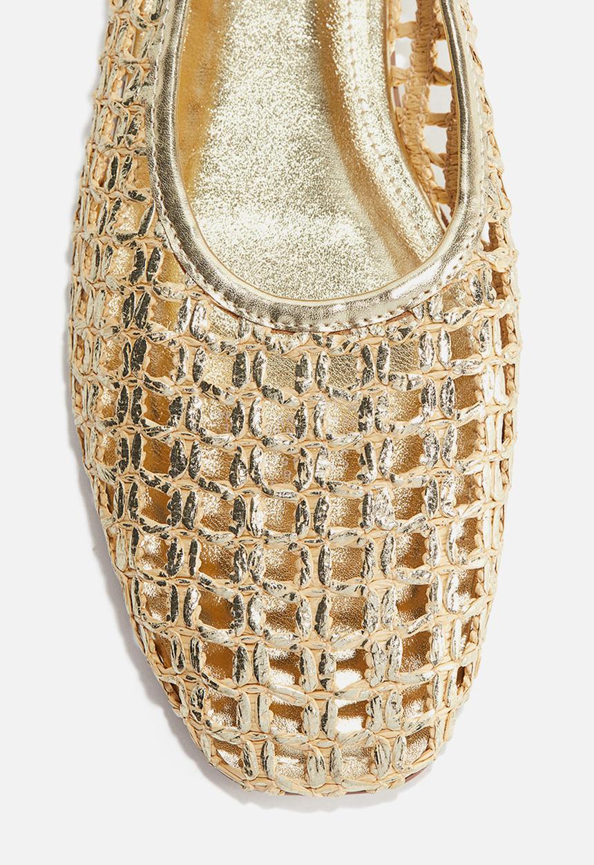 H&M - Straw ballet flats - gold