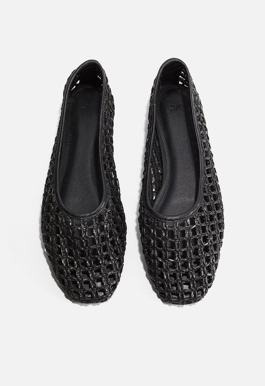 H&M - Straw ballet flats - black