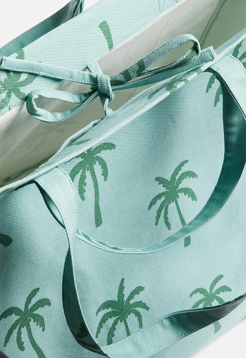 H&M - Patterned beach bag - turquoise patterned